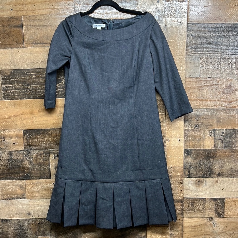 PENDLETON Virgin Wool & Silk Blend Pleated Dress Women's Size 8